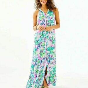 Lilly Pulitzer Luliana Maxi Dress In Amethyst Tint Mermaid In The Shade